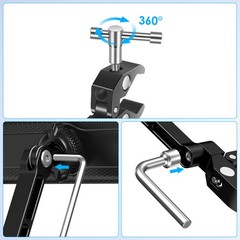 Mic Stand Tablet Holder Mount for 4.7–12.9″ iPad iPhone Aluminum Adjustable