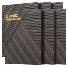 Acoustic Panels for Wall and Ceiling – 6 Pack 2’x2’x0.4″,Self Rustic Walnut