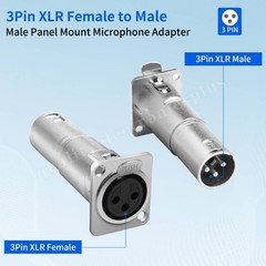4 Pack XLR Pass Through Adapter Female to XLR Male D Panel Mount Fitting