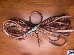 TS Male 1/4″ to Bare Wire Single Audio Cable, Brown Coil Cord, 10ft+