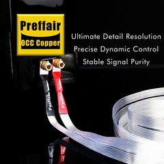 Silver Plate 8N OCC Flat Ribbon HiFi Speaker Wire Cable Cord with Y Spade Banana