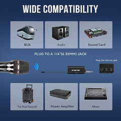 2Pcs Professional UHF Handheld Microphone system Karaoke w/ Adapter Receiver US