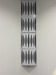 Wall-Mounted Acoustic Panel for Interior Wall/Room, White Black Slotted