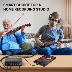 EBXYA 2×2 Audio Interface for Recording Music, 24-bit/192kHz Plug and Play USB I