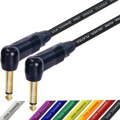 Van Damme Guitar Lead Neutrik 1/4″ Right Angle Black Gold Jack Plug NP2RX-B