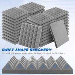 24 48 96 Pack Acoustic Foam Panels Studio Noise Soundproofing Wall Tiles 12*12in