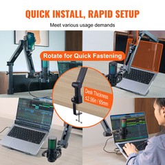 VEVOR Microphone Boom Arm with Desk Mount 360° Rotatable Adjustable Mic Stand