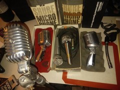 500 For all!! Vintage Shure 55S Silver Dynamic Wired Microphone w/ On/Off Switc
