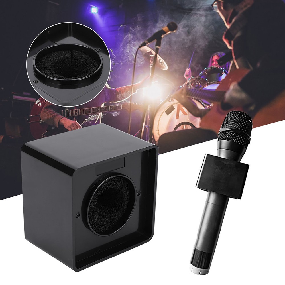 Compact Portable Microphone Square Station For Interviews Black ABS Easy To Use