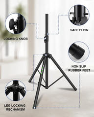 Set of 2 Universal Tripod Speaker Stands Metal Heavy Duty DJ PA Tripod Speaker S