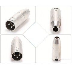 2Pcs Three Way Splitter for XLR Male 3 pin to 3 pin Mini XLR Male Mic Adapter