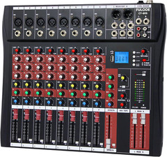 Audio Mixer 8 Channel, CT-80S Professional Sound System Mixer Board DJ Mixing C
