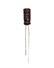 100pc Electrolytic Capacitor KY 47uF 25V +105℃ 5000hr Nippon Chemi-Con 5x11mm