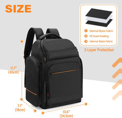 DJ Cable Backpack with 3 Detachable Dividers and Laptop Compartment, DJ Controll
