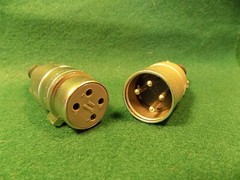 (1) Cannon EP-4-12-1C & EP-4-11-1C 4 Pin Audio Loudspeaker Plug Pair NOS.