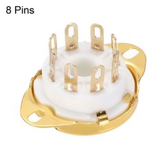 4 x 8-Pin Tube Socket Ceramic Vacuum Tube Protect Tube Pin Socket White