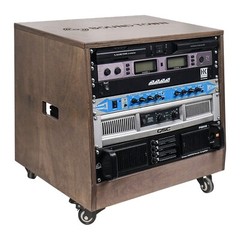 Sound Town DIY Slanted 8U Studio Rack, Plywood, Weathered Brown (SDRK-8TB)