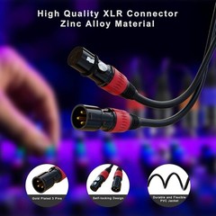 XLR Cables, XLR Microphone Cable 25 ft 6 Pack, Gold-Plated 3-pin XLR Speaker …
