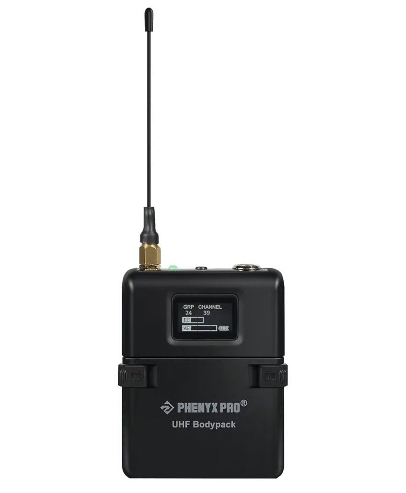 Phenyx Pro PWB-12 UHF Wireless Bodypack Transmitter for PTU-1U/2U 3 pin headset.