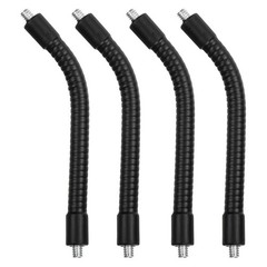 4Pcs 6″ Gooseneck 1/4″-20 Male to Male Thread Flexible Tube Black