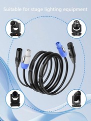 CERRXIAN 3.2 FT PowerCon and DMX Extension Cable, 13AWG AC Power DMX 3Pin XLR