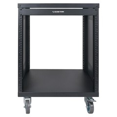 Sound Town 12U Universal Steel Rack, w/ 3″ Locking Casters (STRK-M12U)