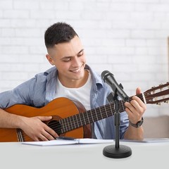 Desk Mic Stand – Upgraded Adjustable Table Microphone with Black