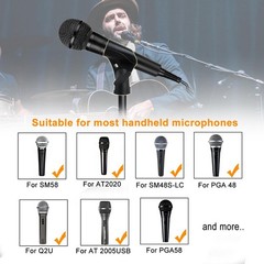 2 Pcs Universal Microphone Clip, Adjustable Mic Clip Holder for 2_Pack, Black