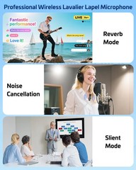 Pink Wireless Lavalier Microphone for iPhone & Android – Mini Clip-On