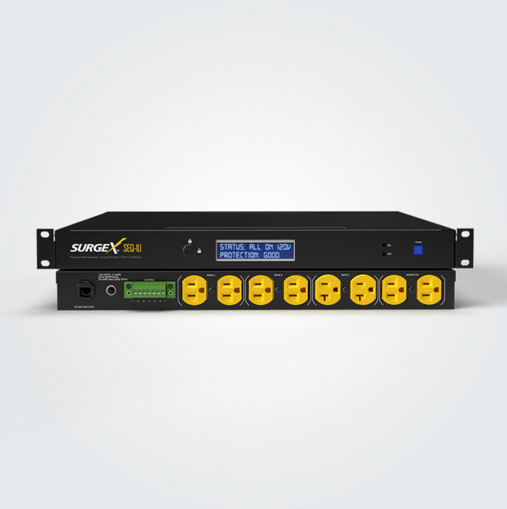 SurgeX SEQ-1U – 8-Outlet Sequencing Surge Eliminator & Power Conditioner NIB