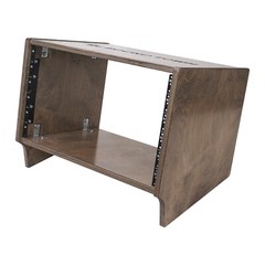 Sound Town 6U Baltic Angled Studio Equipment Rack Weathered Brown (SDRK-6SLB)
