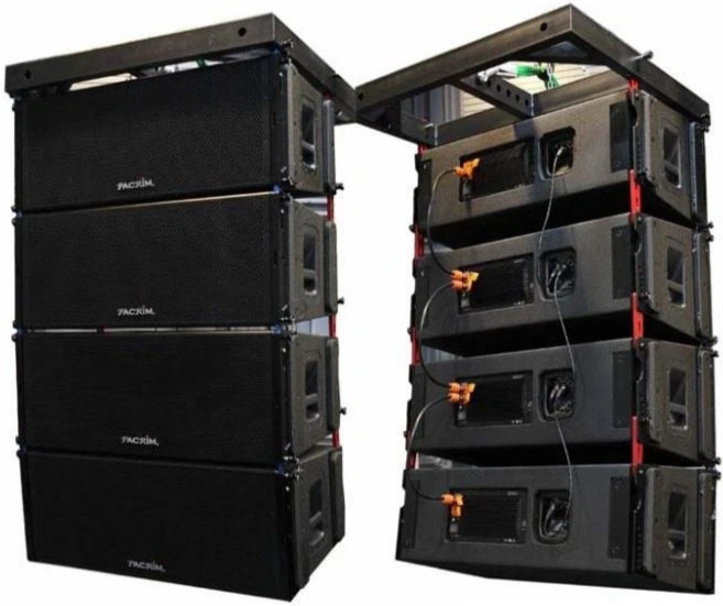 4x Admark A-12A Double Waterproof Powered Line Array Speaker W/built-in DSP 4ohm
