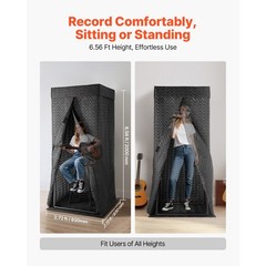 6.56 ft Portable Vocal Booth Recording Booth with Travel Bag for Voiceovers