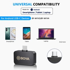 BOYA BY-M1V Wireless Lapel Microphone USB Type C / Lightning / 3.5mm Audio Jack