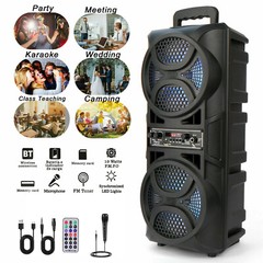 3000W Portable Bluetooth Speaker Heavy Bass Subwoofer Sound System Party w/Mic