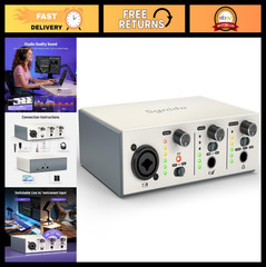 USB C Audio Interface for Music Recording, Streaming, Podcasting, XLR, 24bit/48k