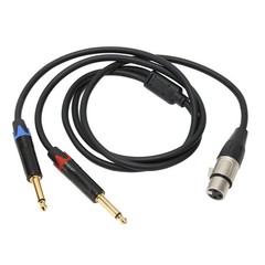 Dual 6.35mm Male To XLR Female Cable 24K Gold Plated Connectors Dual 1/4in NEW⭐