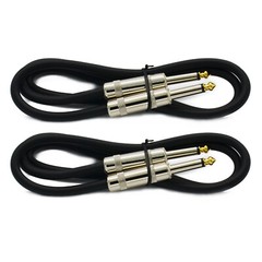 2 PACK 3 ft 1/4 to 1/4 pro audio sound speaker wire SPEAKON DJ cable 15 gauge