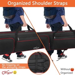 SNIGJAT 88 Key Keyboard Case Soft (Size: 88Key, 53.5″x13.8″x6.8″, Black+Red