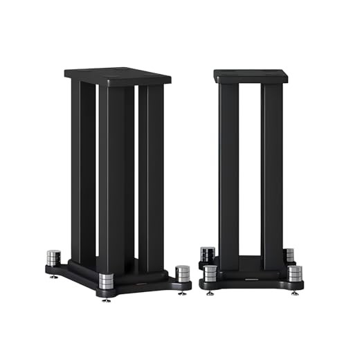 Universal Wooden Speaker Stands Pair, Heavy Duty Floor Standing Speaker 27.5 in