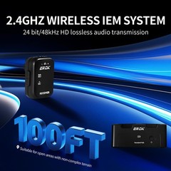 2.4G Wireless in-Ear Monitor System,Stereo Low Latency,Transmitter with Charg…