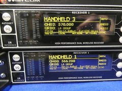 WisyCom MRK960 Receiver QTY 2 470-840MHz w/SPL218AW Splitter & (4) MTH400-US Mic