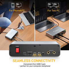-PS22 USB Audio Interface for PC,60dB Pro-Preamp, 24bit 192kHz,Dual USB Interfac