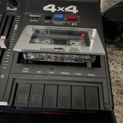 ROSS 4×4 4-Track Mixer Recorder Deck Cassette Player w/Power Supply and Case