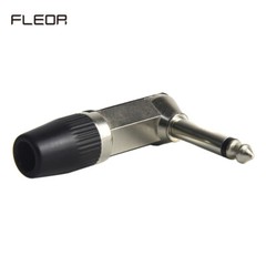 4PCS 1/4 in 6.35mm Guitar Cable End Plug Right Angle Mono Jack Male Connector