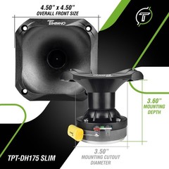 Timpano 2X TPT-DH175 Slim Driver Horn, 1 Inch Phenolic Driver + Plastic Slim Hor