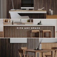 2-Pack Acoustic Wood Slat Panels – 2pcs – 94.5×12.6 inches Natural Walnut