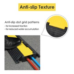 YesSources Cable Ramp Protector 1 Channel Hose Cover Speed Bump for Road