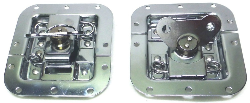 (2) Two Chrome – Plated Medium Butterfly Latches (Split Dish) For ATA Road Cases