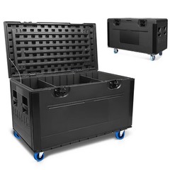 44″x22″x25″ ATA Cable Trunk Road Case with Wheels 2 Divider DJ Cable Storage Box